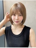 ◎大人ボブ小顔ナチュラルボブベージュ