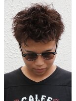 ヘアカロン 熊本本店(Hair CALON)&nbsp;メンズカットカラーパーマブラウンカラースパイキーショート熊本