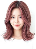 ニューカマー バイ ヘッドライト シブヤ(NEW COMER by HEADLIGHT shibuya)&nbsp;【フェイスフレーミングピンク】デザインカラーミディ