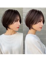 ロンドプロフィール 浦和(Lond profil) 大人可愛い20代30代40代黒髪前下がりショートボブ丸みショート◎