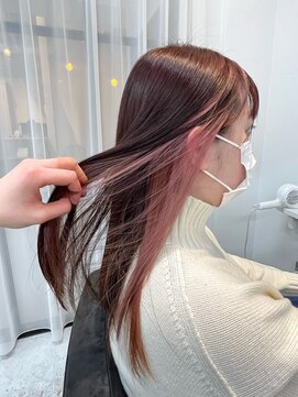 ヘアメイク アリエス 岩切店(HAIR MAKE aries) pink インナーカラー/仙台/岩切/20代/10代/イヤリングカラー