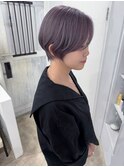 ラベンダーベージュ//ブリーチ/ダブルカラー/レイヤーカット