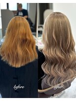 ガルボヘアー 心斎橋店(garbohair)&nbsp;心斎橋プルエクステプルシールエクステムラ修正 カラー