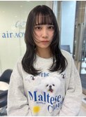 セミロング レイヤーカット 顔周り センターパート 20代30代