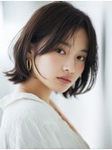前髪顔まわりカット/外ハネボブ/丸みボブ/ショートボブ