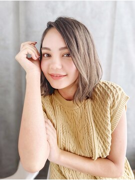 ラピス 新宿店(Lapis) 《30代～大人透明感》白髪ぼかしハイライト＋艶カラー