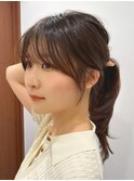 韓国風レイヤーカットブリーチダブルカラー前髪 