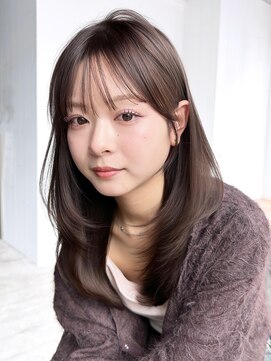 アルバム 渋谷パルコ(ALBUM) グレージュロング前髪韓国ヘア顔周りレイヤー_F61129