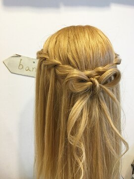 アンフィフォープルコ(AnFye for prco) 【AnFye for prco】ウォーターフォール編み込み♪細リボンヘア☆