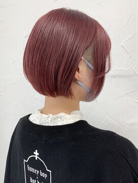 プライズ 表参道原宿店(prize) ピンクカラーハイトーンショートツーブロック女子ショートボブ
