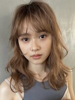 【PARK】おくれ毛ミディアムレイヤー×ウォームベージュ
