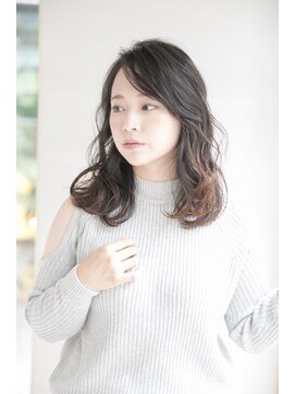 ルルディ バイ アフロディーテ銀座(luludi by APHRODITE) 黒髪/グレーベージュ/レイヤーロング/前髪パーマ/銀座