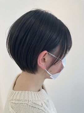ミューズ 新浦安店(HAIR&NAIL MUSE) 大人マッシュショート前髪耳かけショートボブアッシュブラック