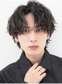 名駅センターパートウルフカット波巻きスパイラルパーマゆるめ