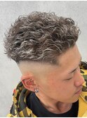 極道パーマ×ホワイトハイライト