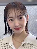 メゾンアクア 表参道(Maison ACQUA)&nbsp;＋切りっぱなしボブルフ/黒髪ネビージュ/小顔ワンレン/縮毛矯正