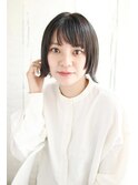 厚めバングの外ハネボブスタイル