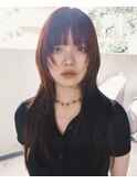 【macana指名】レイヤーロングウルフ暖色オレンジレッド登戸