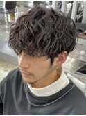 大分ツーブロック刈り上げマッシュ強め無造作スパイラルパーマ