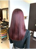 光に透けるカシスカラー◎大人上品なツヤ感ストレート/髪質改善