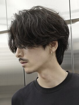 フィフス(fifth) 韓国風センターパート緩めシャドウパーマビジネスヘア黒髪30代