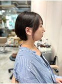 透明感カラー ボブ 前髪 ショート カラー ブリーチ&ダブルカラー