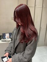ガリカ 横浜(Gallica) ブリーチなし深みレッドカラー×顔まわりレイヤー