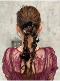 ヘアアレンジ/編みおろし/お呼ばれヘア