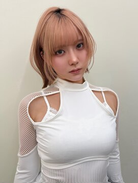 ロンドイディールバンダイ 新潟万代(Lond ideal) レイヤーボブ×ピンクベージュ