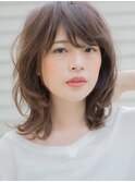 大人可愛い×くせ毛風ミディ