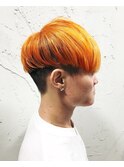 オシャレ度◎トワイライトオレンジ×ツーブロックメンズスタイル
