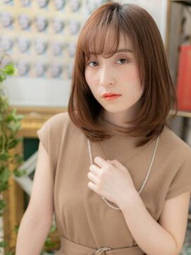 カバーヘア ブリス 上尾西口店(COVER HAIR bliss) 朝ラク斜めバング小顔ミディアムワンカールa上尾20代30代40代!