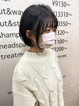 モリオ フロム ロンドン サッポロファクトリー店(morio FROM LONDON) 【morio】札幌ボブ　黒髪ぱつっと耳かけボブ