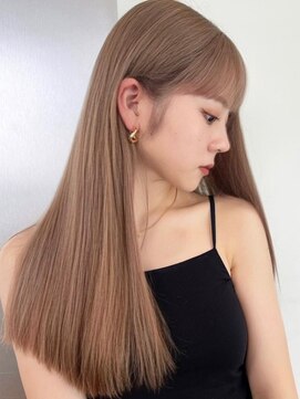 サイン 表参道(SIGN) ミディアムヘアグレージュカラーデザインカラーシルキーベージュ