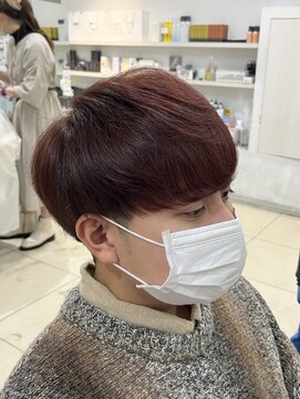 ディオ 町田店(DIO) ワインレッドカラー×韓流マッシュヘア【韓国風/アイブロウ】