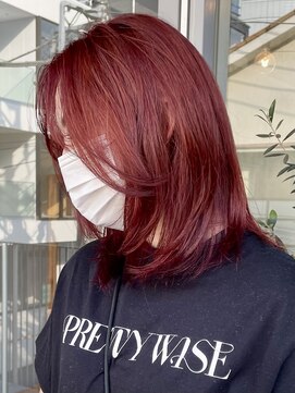 シャロン(SHARON) 【SHARON】顔まわりレイヤー×レッドカラー