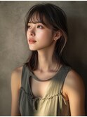 ☆オリーブグレーココアベージュ小顔クラゲヘアー/黒髪/髪質改善