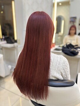 フレア(FLAiR) 10代20代全体ブリーチ透明感暖色レッドカラー