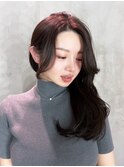 ロング顔周りレイヤーくびれヘアおくれ毛_F0330