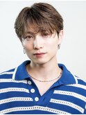 韓国ヘアニュアンスコンマバングセンターパートフェザーパーマ