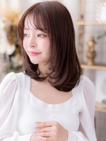 カバーヘア ブリス 北浦和(COVER HAIR bliss)&nbsp;艶感グレーブラウンシャギーカットセミディa北浦和20代30代40代