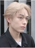 渋谷メンズケアブリーチホワイトブロンドセンターパート韓国◆