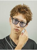 ベリショスパイキーショートべリーショートアップバングメンズ