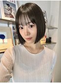 ブラウンボブ×髪質改善×ぱっつん前髪