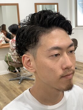 メンズアンダーバーホワイト 南海難波店(Men's _WHITE) カットパーマ
