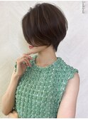 ショート×ハイライト白髪ぼかし×マチルダボブ[心斎橋]