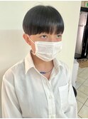 マッシュショートヘア☆黒髪 ツヤ髪 刈り上げ バレーボールヘア
