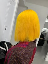 イロウ 山口どうもん店(IROW)&nbsp;イエローカラー/デザインカラー/ボブ/切りっぱなしボブ