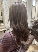 【ミルクティーグレージュ×ゆる巻きロング】