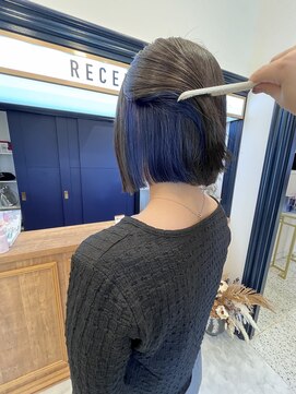モア 岡崎(more) stylist大山《インナー  ブルー》ブリーチなしもご相談ください